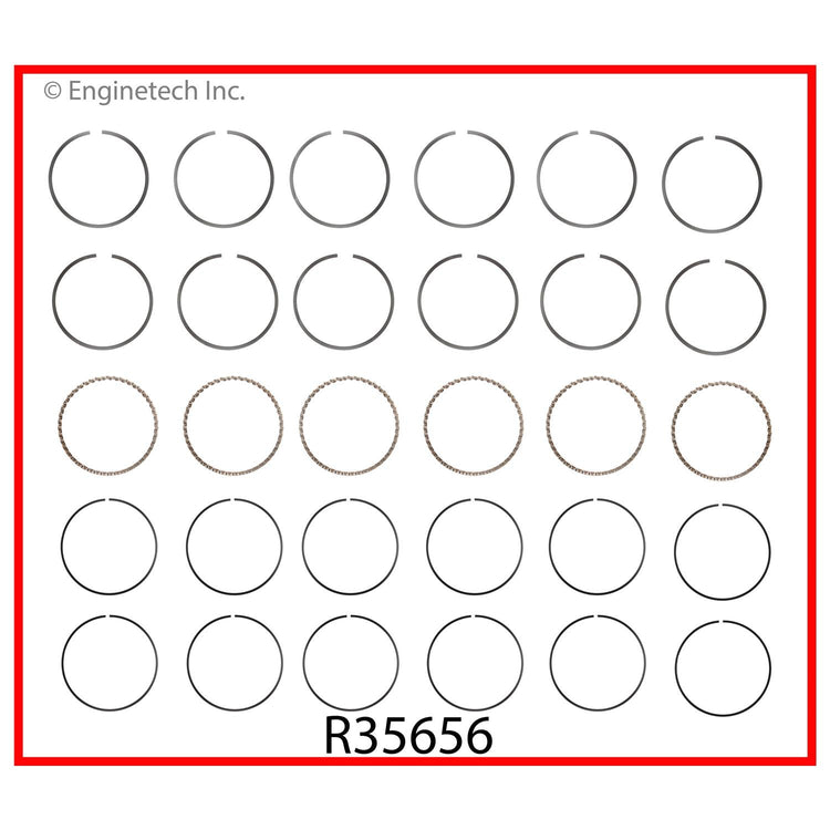 Enginetech R35656-030 Engine Cast Iron Piston Ring Set for Classic Chevrolet Vehicles