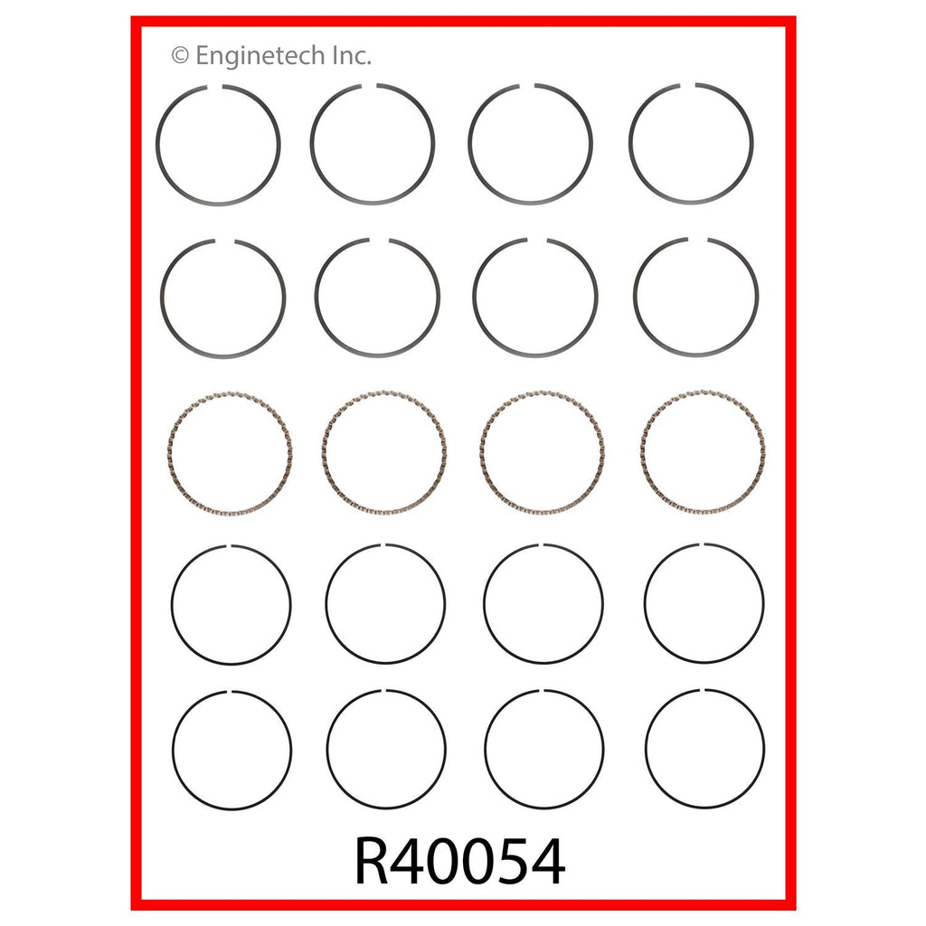 Enginetech R40054-030 Engine Cast Iron Piston Ring Complete Set for Jeep and Chevrolet Models