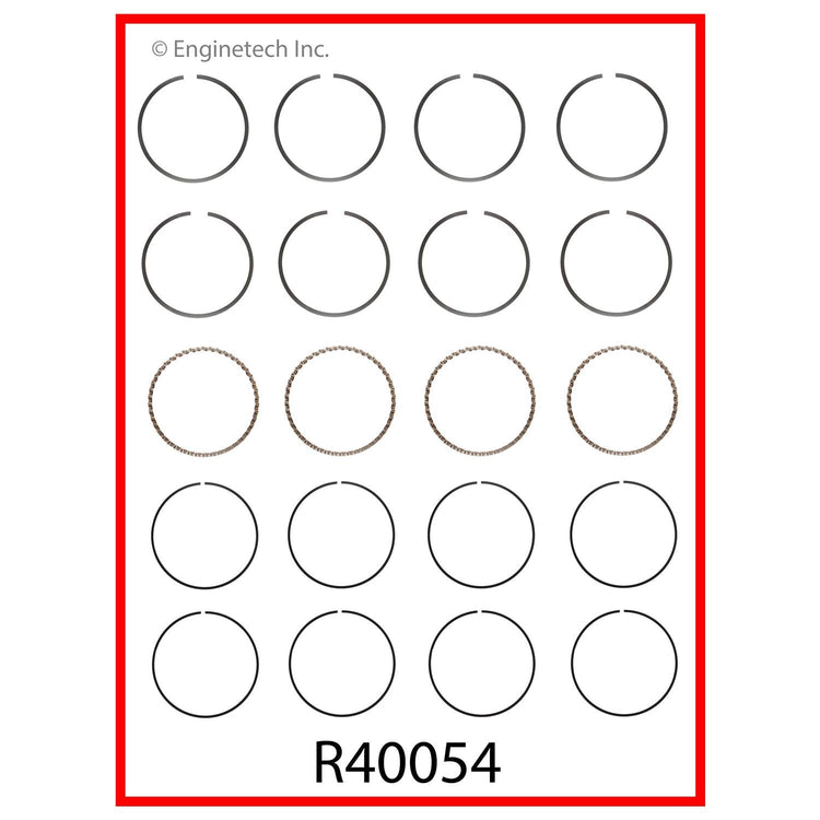 Enginetech R40054-030 Engine Cast Iron Piston Ring Complete Set for Jeep and Chevrolet Models