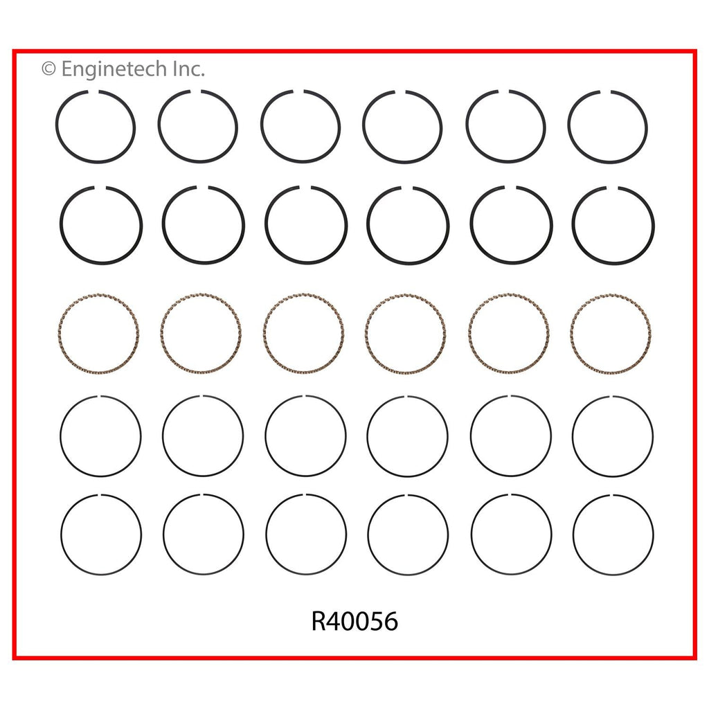 Enginetech R40056-020 Engine Cast Iron Piston Ring Complete Set for Domestic and Import Engines