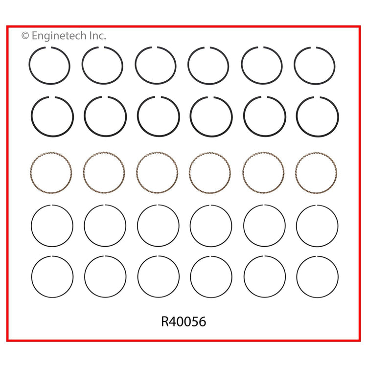 Enginetech R40056-030 Engine Cast Iron Piston Ring Complete Set