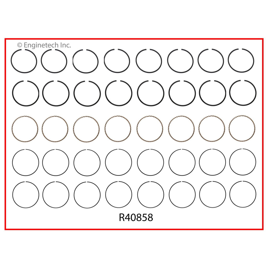 Enginetech R40858-030 Engine Cast Iron Piston Ring Complete Set for Classic American Motors and Jeep Models