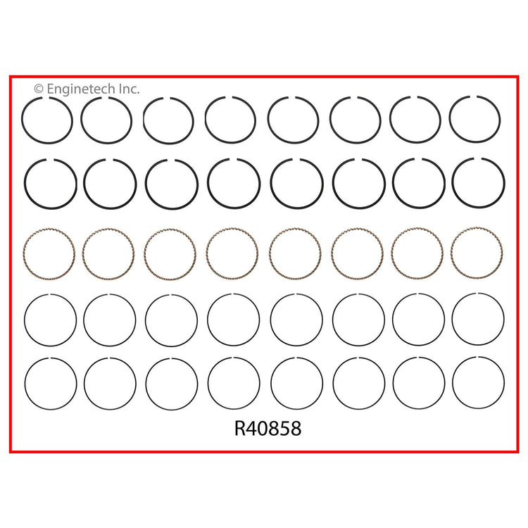 Enginetech R40858-040 Engine Cast Iron Piston Ring Complete Set for Classic American Motors and Jeep Models