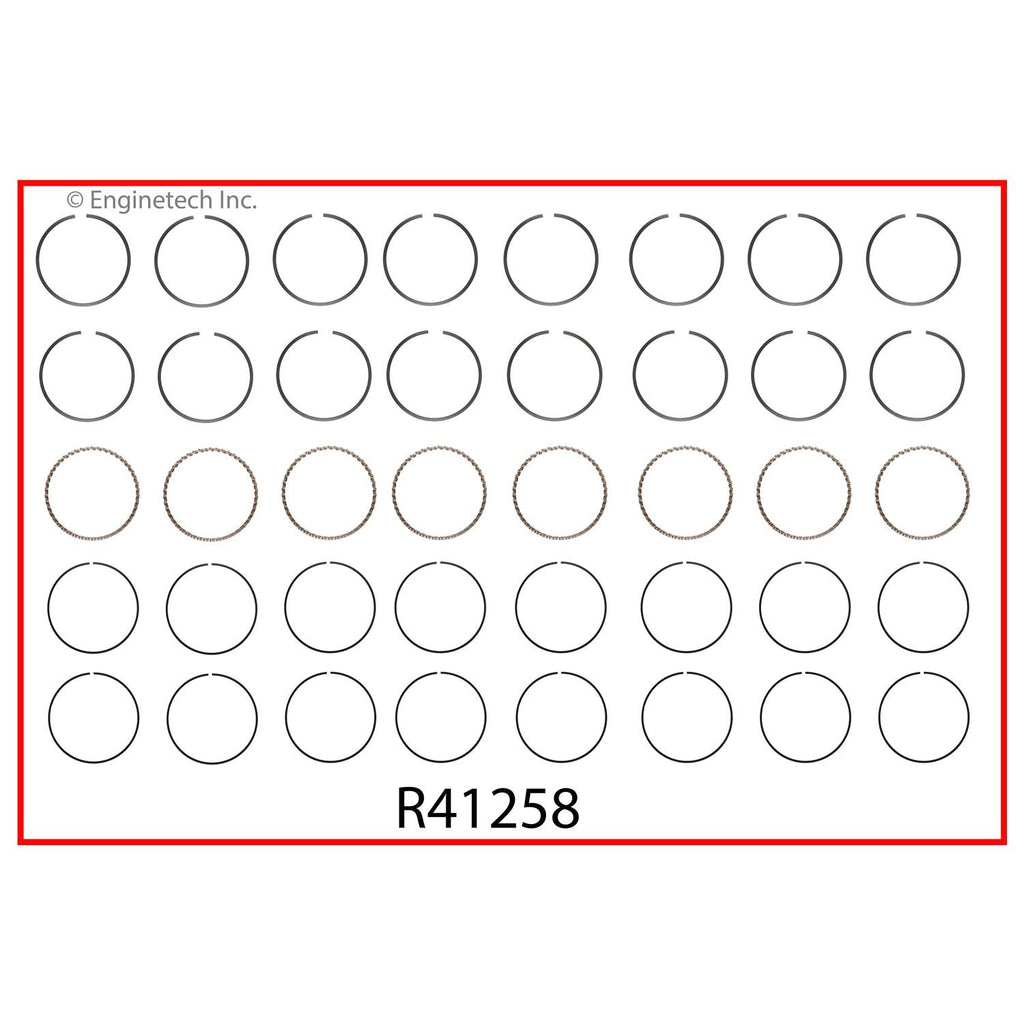 Enginetech R41258-030 Engine Cast Iron Piston Ring Complete Set