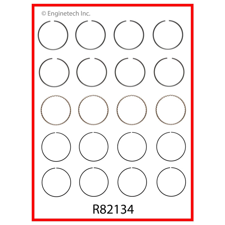 Enginetech R82134-STD Engine Cast Iron Piston Ring Set for Ford Escort and EXP