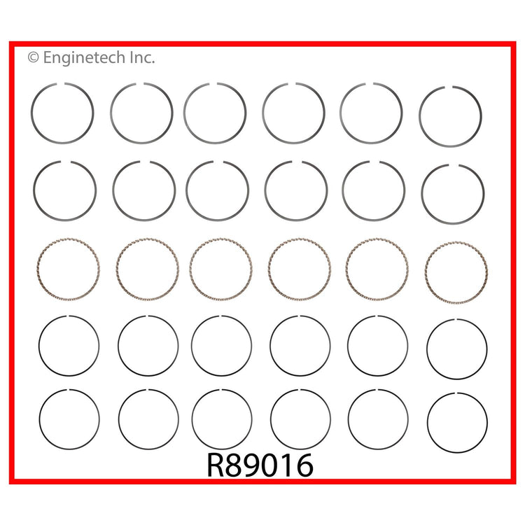 Enginetech R89016-.75 Engine Cast Iron Piston Ring Complete Set for Isuzu, Jeep, Buick