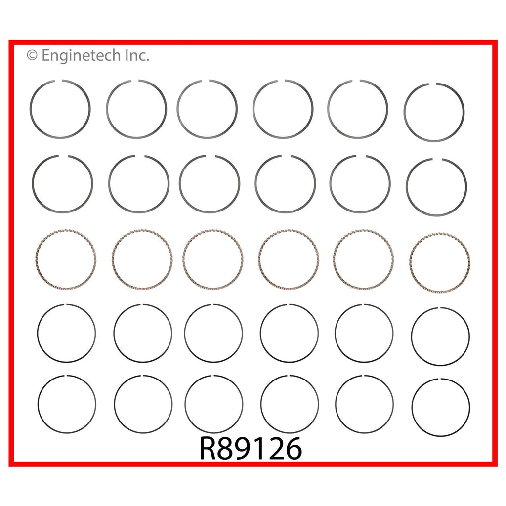 Enginetech R89126-STD Engine Cast Iron Piston Ring Complete Set for Jeep and Buick Models