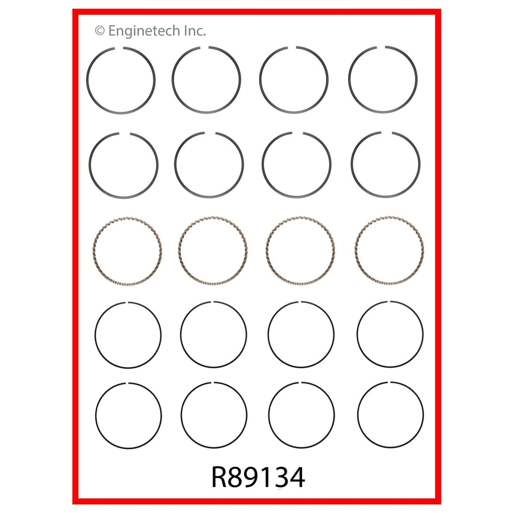Enginetech R89134-STD Engine Cast Iron Piston Ring Set for Isuzu Hombre and Buick Century
