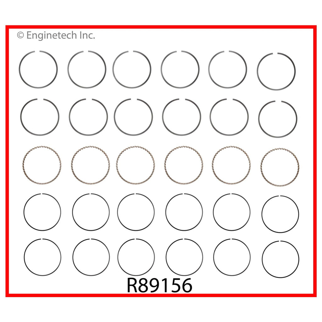 Enginetech R89156-.75 Engine Cast Iron Piston Ring Complete Set for Mazda B3000 and Ford Aerostar