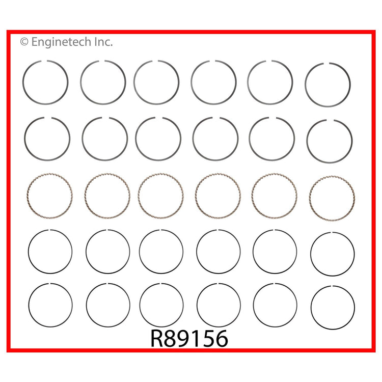 Enginetech R89156-.75 Engine Cast Iron Piston Ring Complete Set for Mazda B3000 and Ford Aerostar