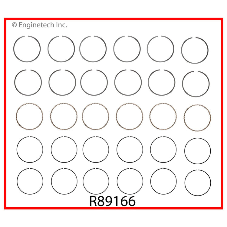 Enginetech R89166-1.5 Engine Cast Iron Piston Ring Complete Set for Isuzu and Buick