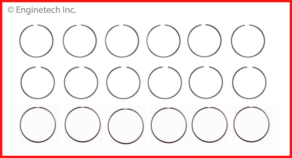 Enginetech R96826-.75 Engine Cast Iron Piston Ring Set for Ford and Mercury Vehicles