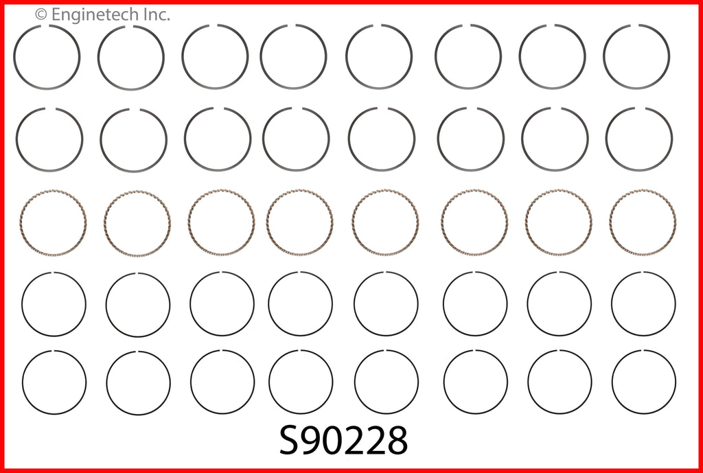 Enginetech RCF330GP-STD Engine Rebuild Kit for Ford Car and Truck - All Standard Sizes