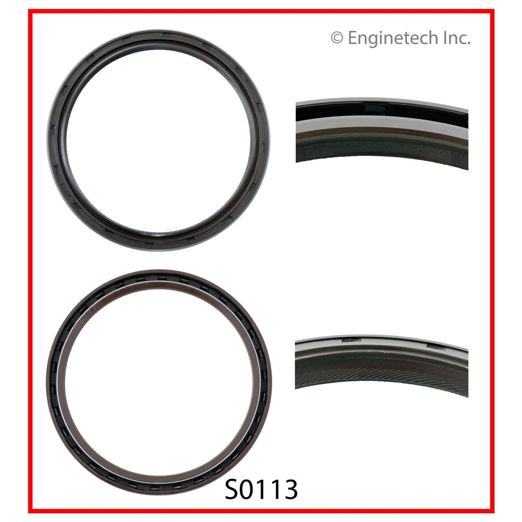 Enginetech S0113 Engine Rear Crankshaft Seal with Offset Double Lip Lip Viton Material