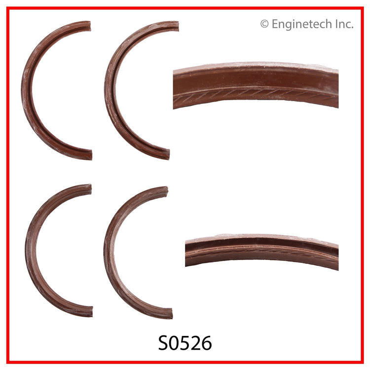 Enginetech S0526 Engine Rear Crankshaft Seal – 2 Piece Rubber Gasket for Jeep, Buick, and Chevrolet Vehicles