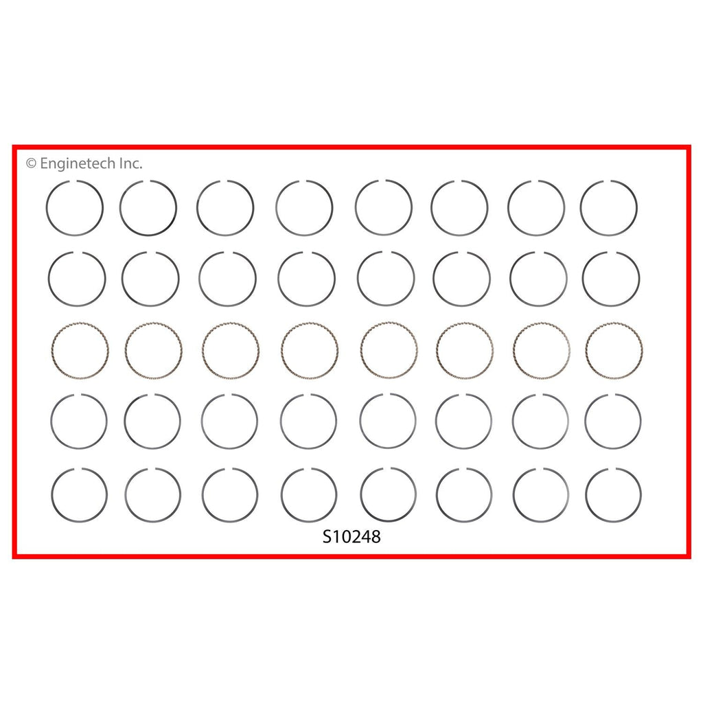 Enginetech S10248-030 Engine Premium Piston Ring Set for Chevrolet and GMC 2012 Models