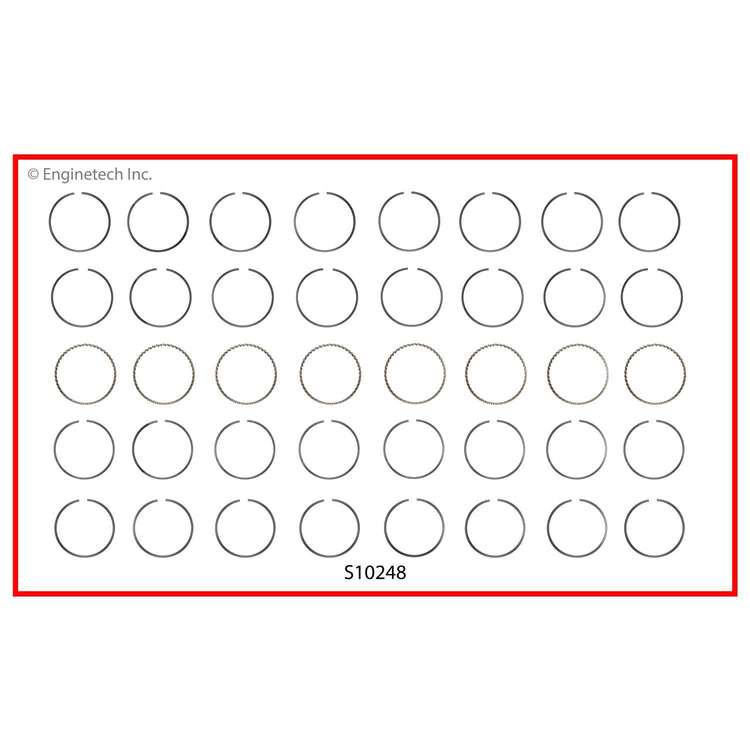 Enginetech S10248-020 Engine Premium Piston Ring Set for Chevy and GMC 2012 Models