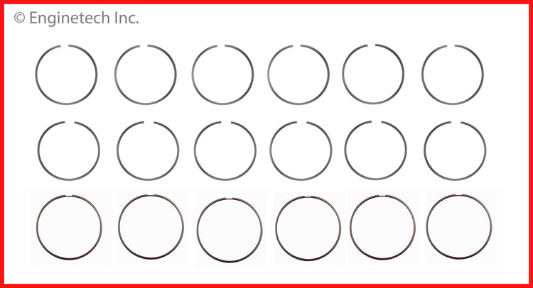 Enginetech S10726-STD Engine Premium Piston Ring Complete Set for Ram 2500 and 3500 (2012-2016)