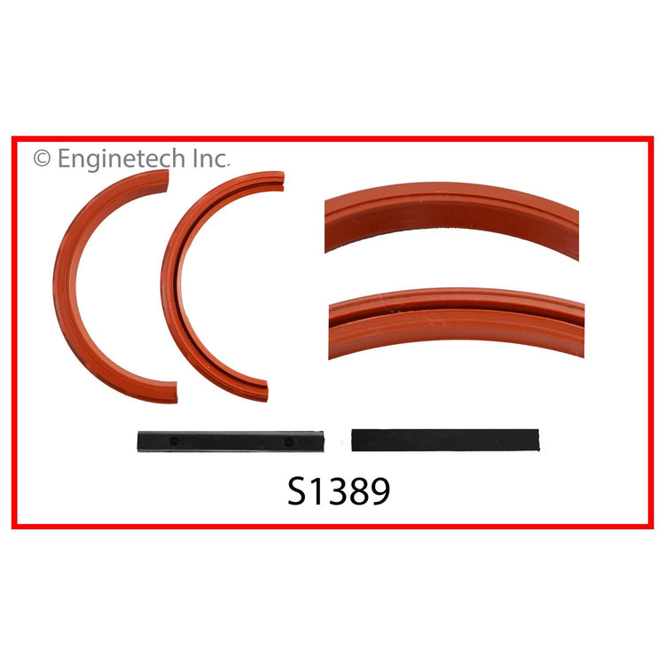 Enginetech Engine Rear Crankshaft Seal - 2 Piece Rubber Seal for Domestic and Import Engines