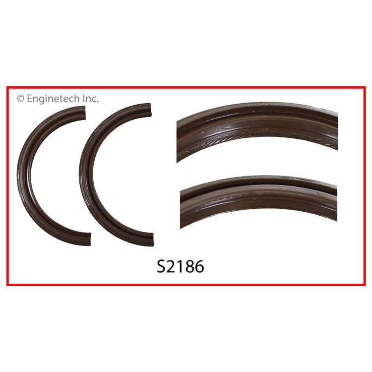 Enginetech S2186 Engine Rear Crankshaft Seal - 2 Piece Offset Double Lip