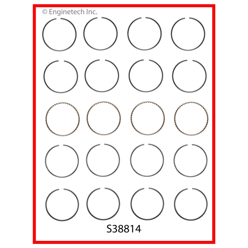 Enginetech S38814-STD Engine Premium Piston Ring Set for Dodge Dakota and Jeep Cherokee