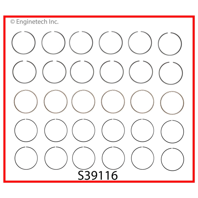Enginetech S39116-040 Engine Premium Piston Ring Complete Set for Dodge B150 and B250