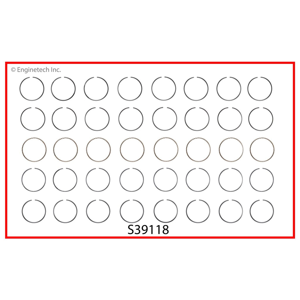 Enginetech S39118-STD Engine Premium Piston Ring Complete Set for Dodge B150/B1500/B250 (1992-1998)