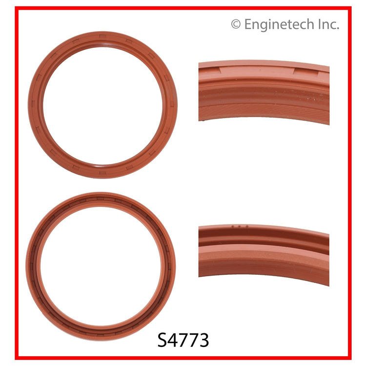 Enginetech S4773 Engine Rear Crankshaft Seal with Double Lip and Viton Material