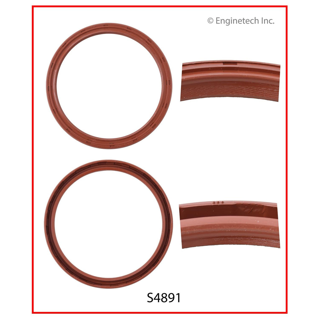 Enginetech S4891 Rear Crankshaft Seal with Double Lip and Viton Material