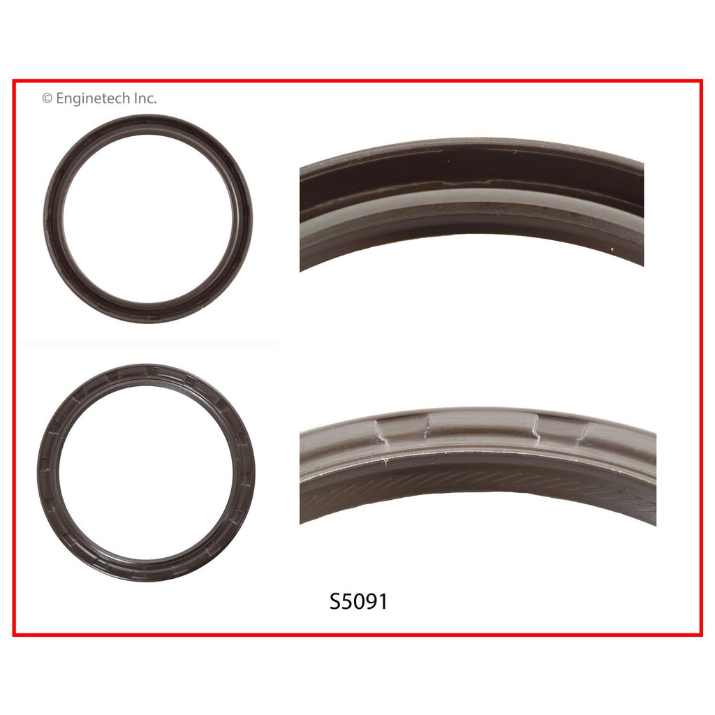 Enginetech S5091 Engine Rear Crankshaft Seal with Offset Double Lip Design in Viton