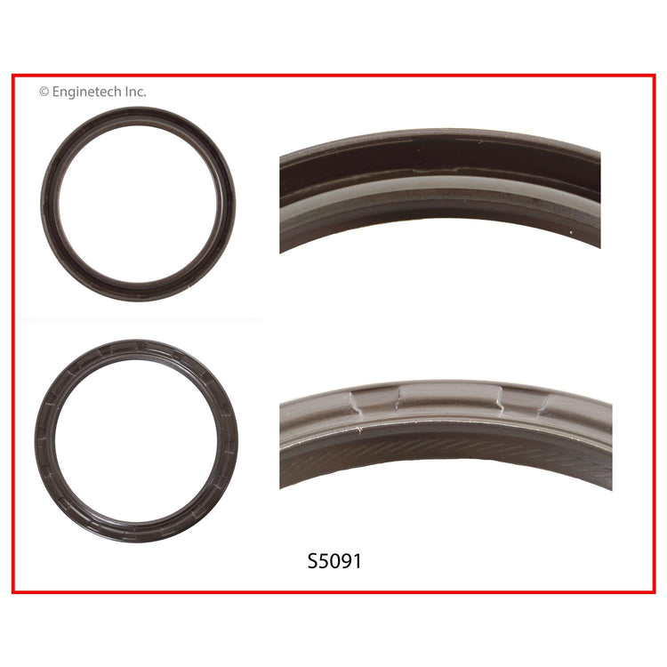 Enginetech S5091 Engine Rear Crankshaft Seal with Offset Double Lip Design in Viton
