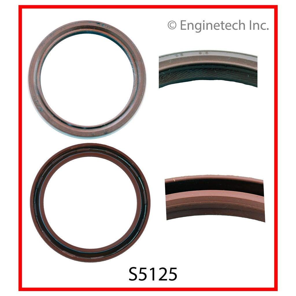 Enginetech S5125-020 Engine Rear Crankshaft Seal - Silicone Stock Replacement (20 Pack) for Jeep DJ5 and CJ5/CJ7 Models