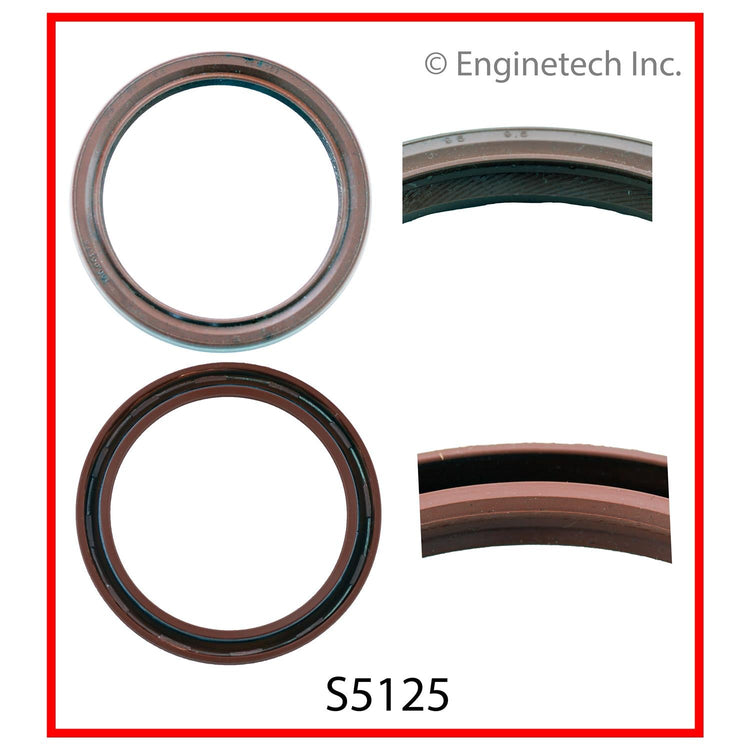 Enginetech S5125 Engine Rear Crankshaft Seal - Silicone Stock Replacement for Jeep Models