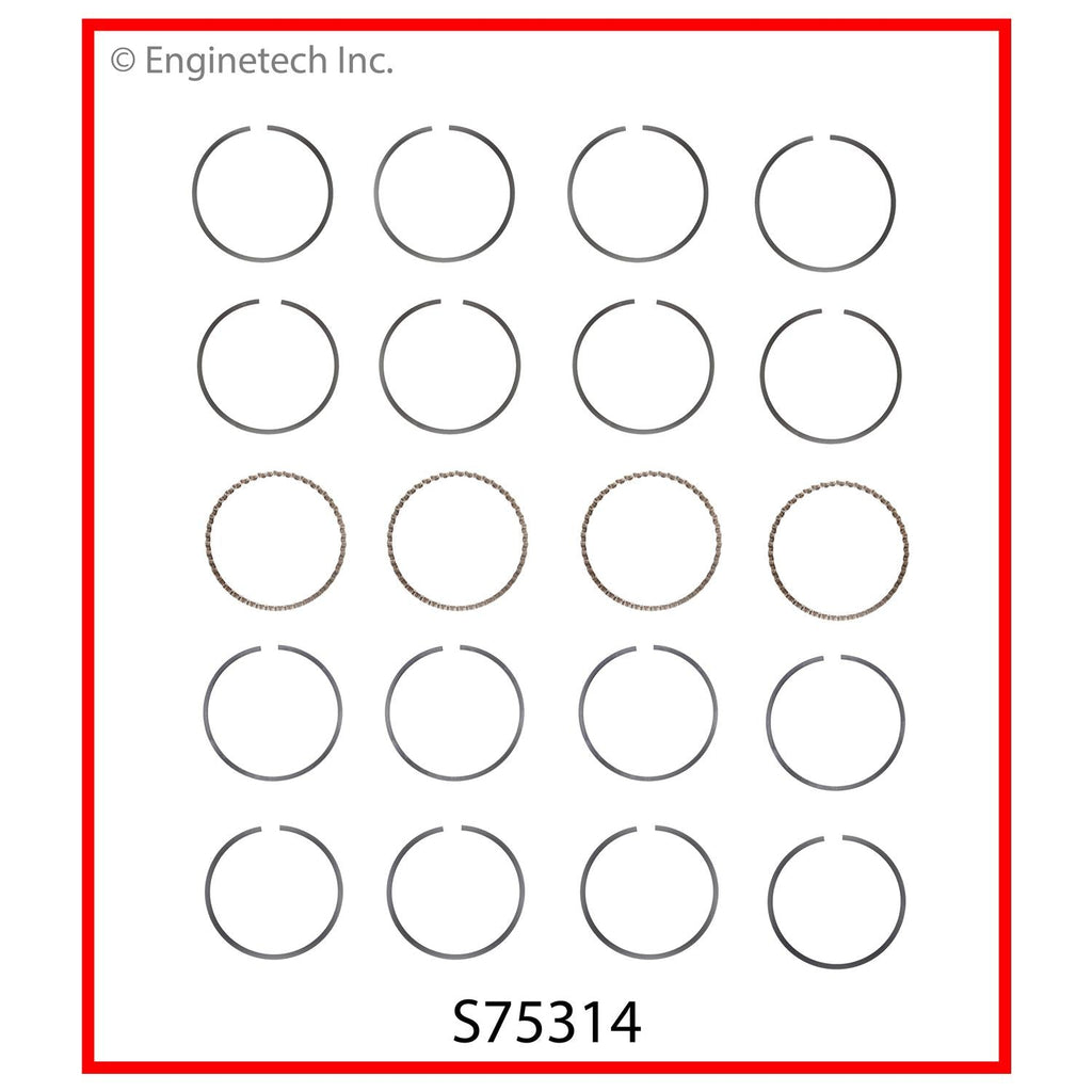 Enginetech S75314-.50 Engine Premium Piston Ring Set for Honda Civic and Civic Del Sol