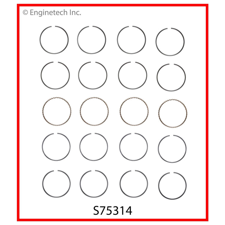 Enginetech S75314-.50 Engine Premium Piston Ring Set for Honda Civic and Civic Del Sol