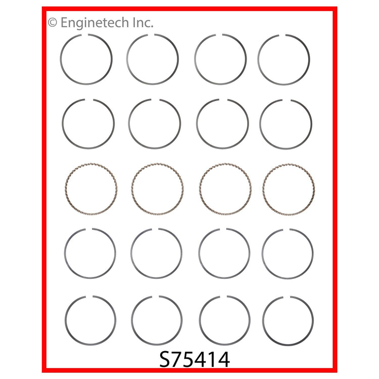 Enginetech S75414-STD Engine Premium Piston Ring Set for Honda Civic