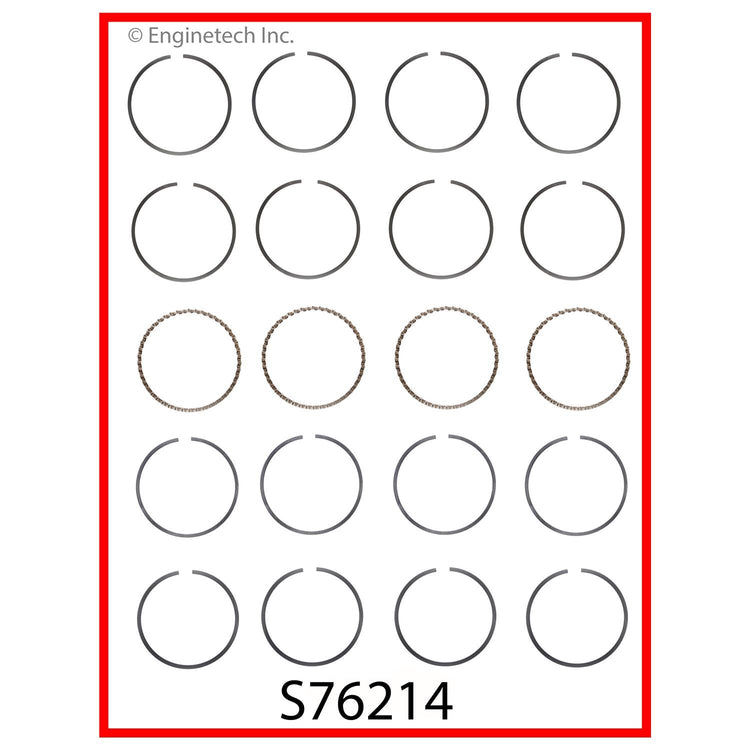 Enginetech S76214-STD Engine Premium Piston Ring Complete Set for Nissan 200SX and Sentra