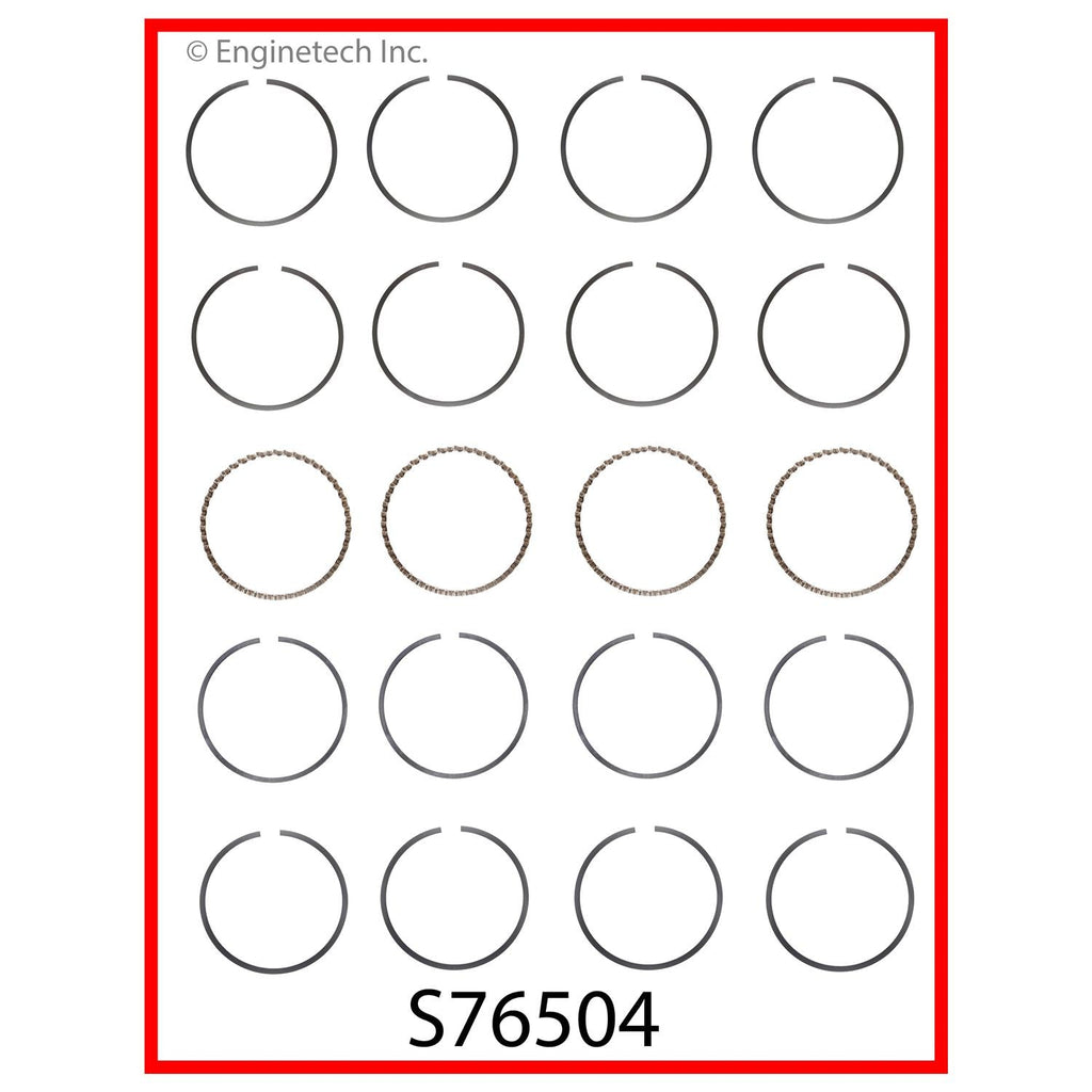 Enginetech S76504-STD Premium Piston Ring Set for Hyundai Accent 2001-2005