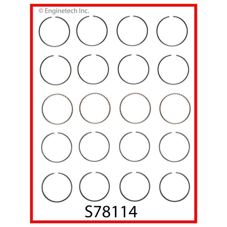 Enginetech S78114-.50 Engine Premium Piston Ring Set for Kia Rio 2003-2005
