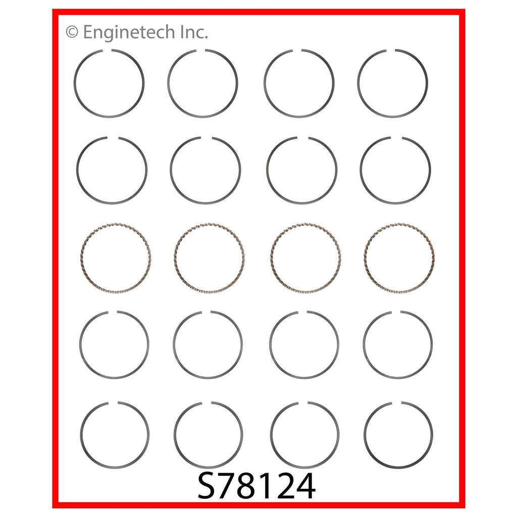 Enginetech S78124-STD Engine Premium Piston Ring Set for Mazda Protege