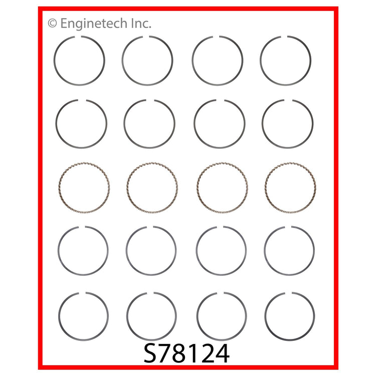 Enginetech S78124-STD Engine Premium Piston Ring Set for Mazda Protege