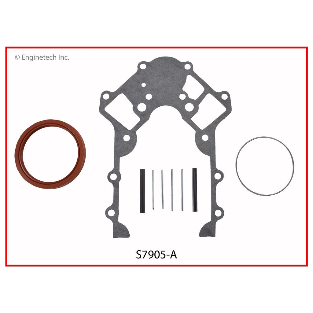 Enginetech S7905-A Engine Rear Crankshaft Seal with Gasket – Viton Seal for Buick, Chevrolet, Pontiac (2004-2005 Models)