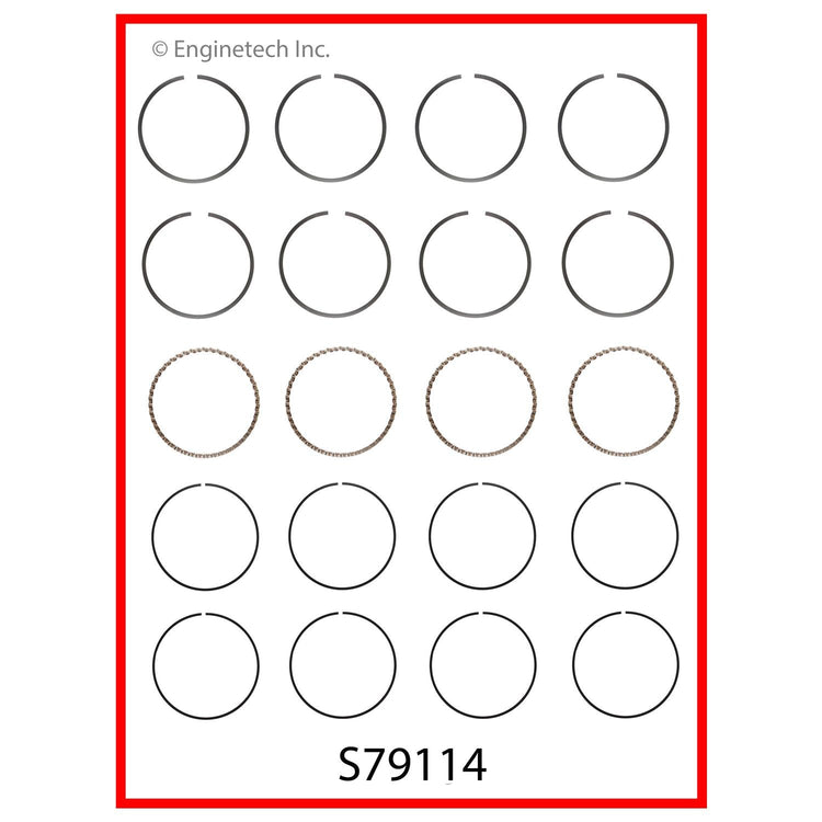 Enginetech S79114-STD Engine Premium Piston Ring Complete Set for Chevrolet Aveo (2009-2011)