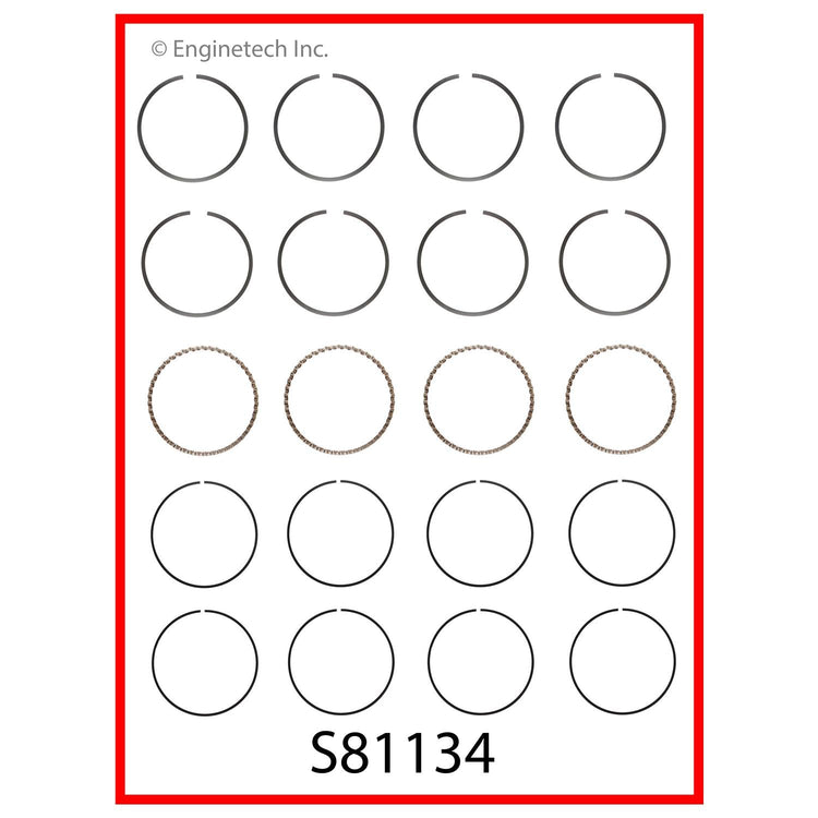 Enginetech S81134-STD Engine Premium Piston Ring Complete Set for Kia Spectra