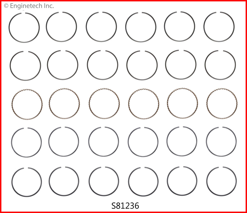 Enginetech S81236-STD Engine Premium Piston Ring Complete Set for Audi Vehicles