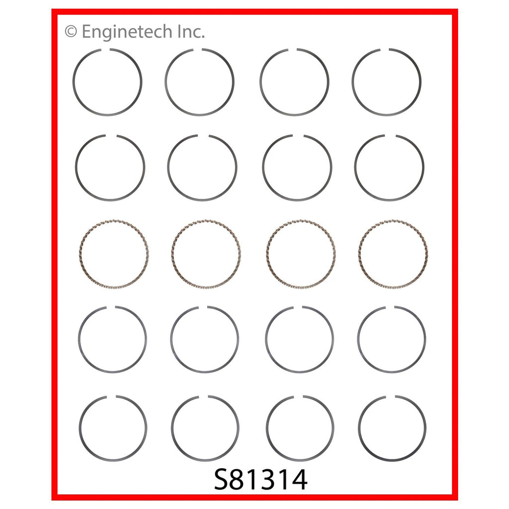 Enginetech S81314-STD Engine Premium Piston Ring Set for Acura Integra (1990-1999)