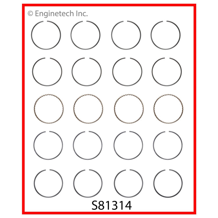 Enginetech S81314-.50 Engine Premium Piston Ring Set for Acura Integra (1990-1999)