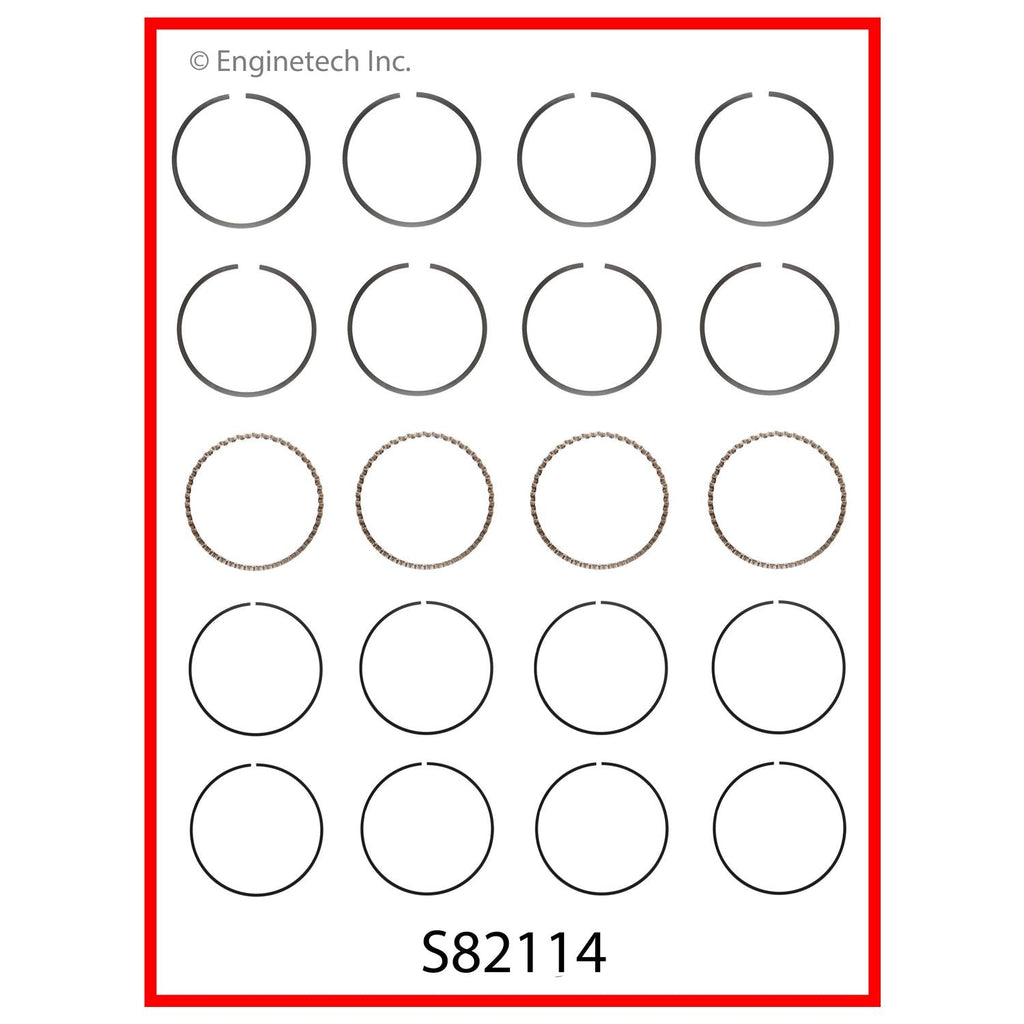 Enginetech S82114-.75 Engine Premium Piston Ring Complete Set for Saturn Vehicles