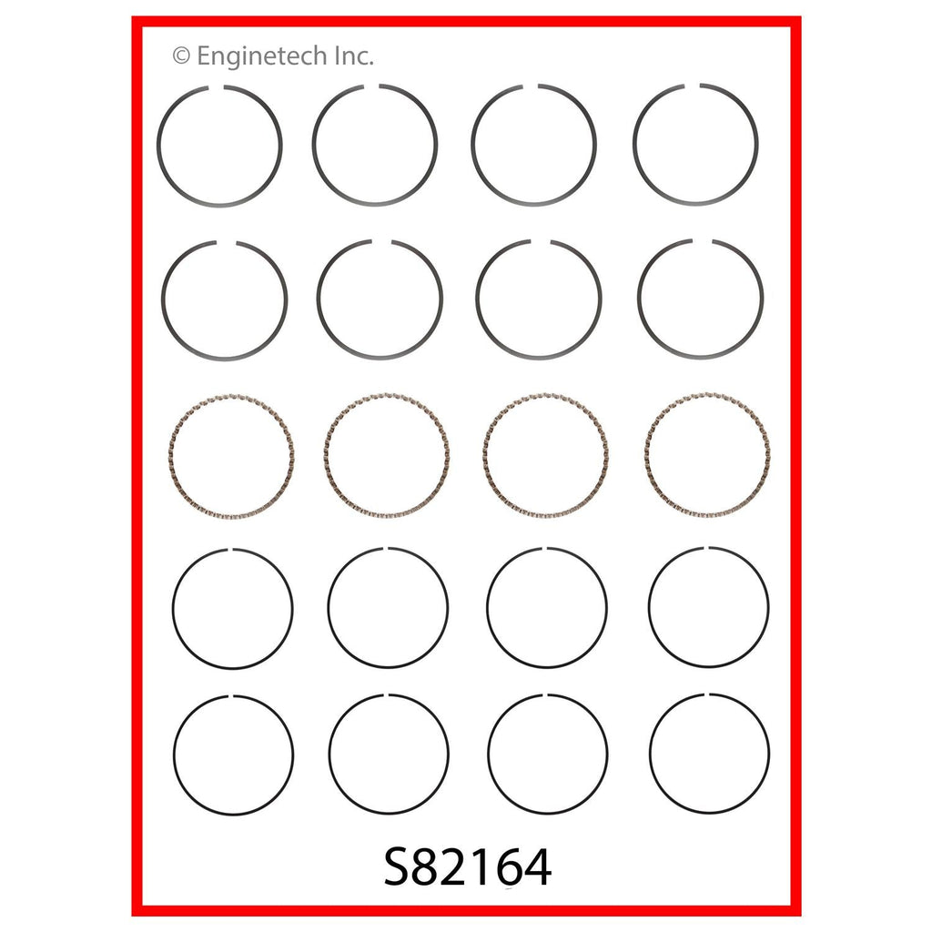 Enginetech S82164-.50 Engine Premium Piston Ring Complete Set for Saturn SC and SL Models