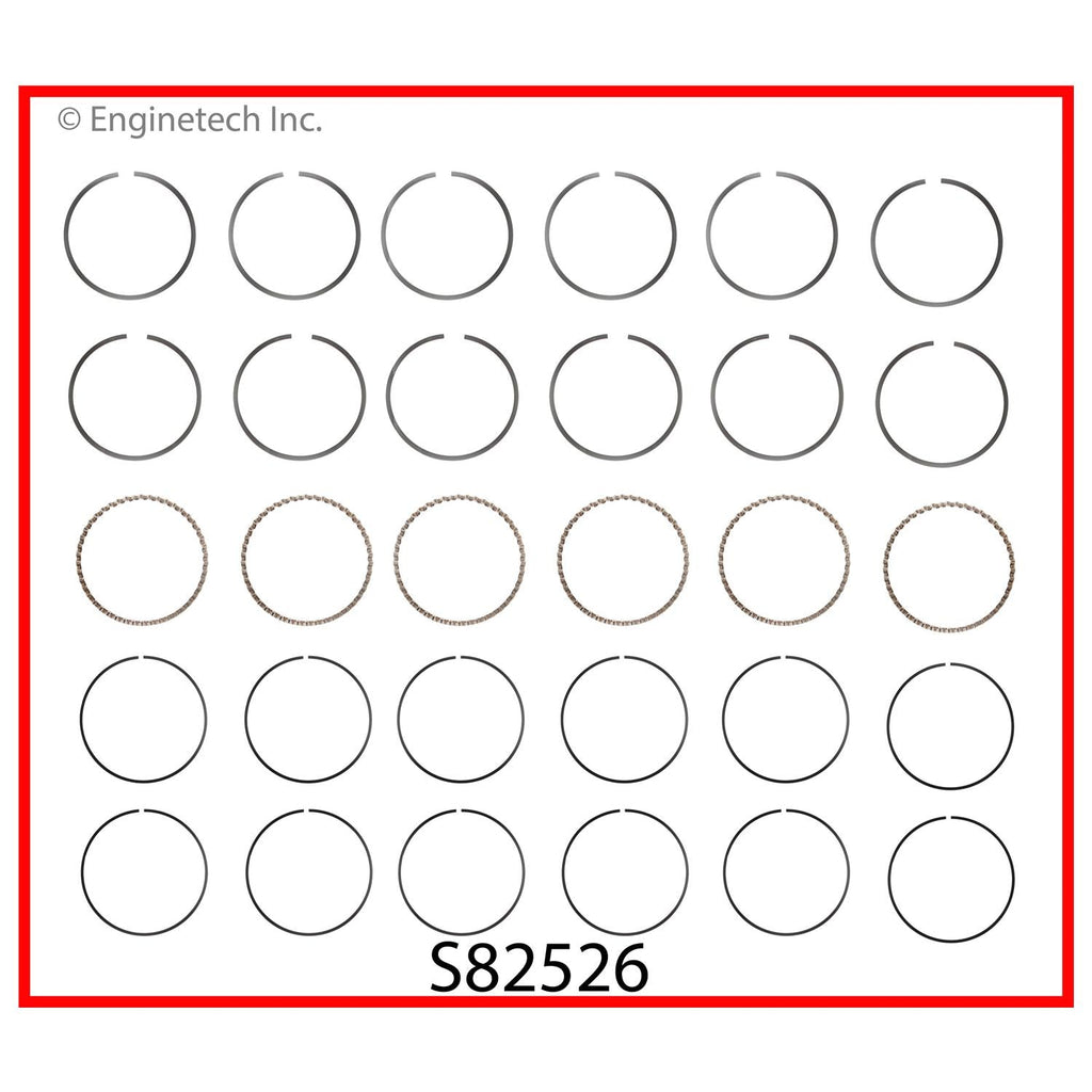 Enginetech S82526-.50 Engine Premium Piston Ring Complete Set for Audi and Volkswagen